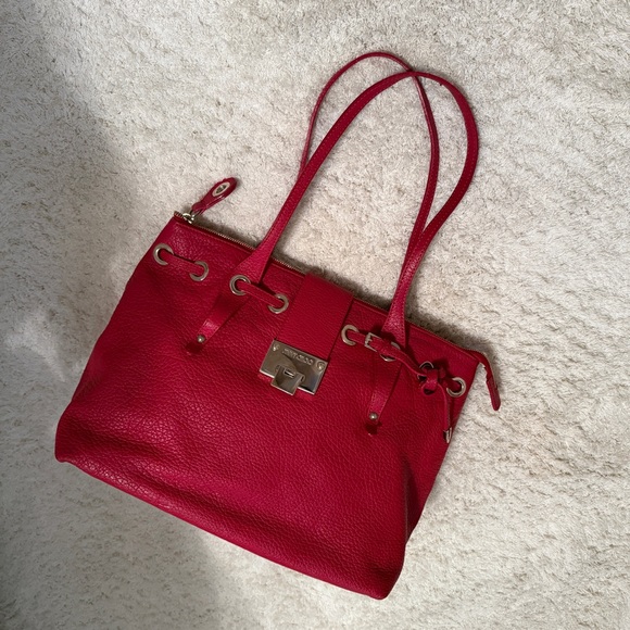 Jimmy Choo Rhea Red Leather Shopper with Dustbag - Picture 4 of 14